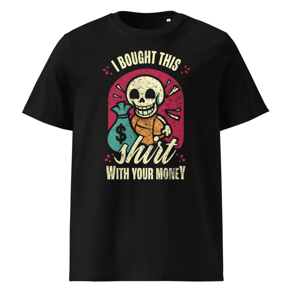 Unisex organic cotton t shirt black front