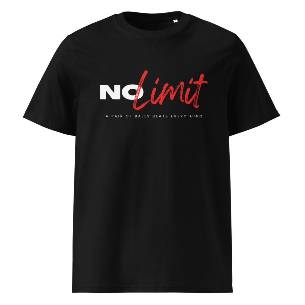 Unisex organic cotton t shirt black front