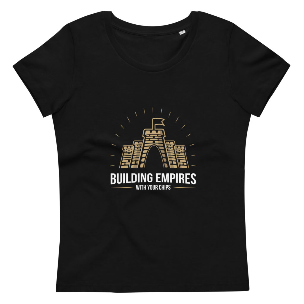 Womens fitted eco tee black front