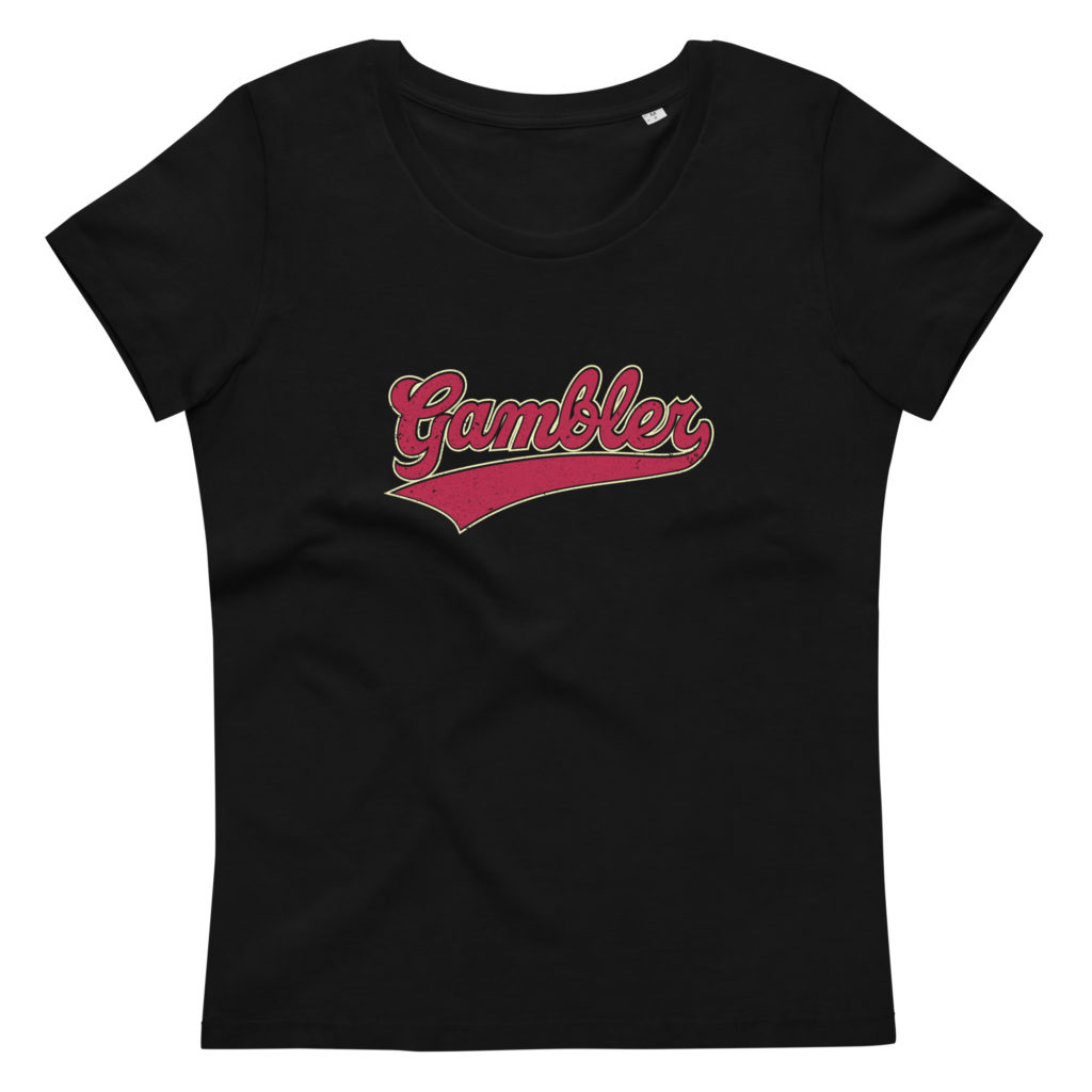 Womens fitted eco tee black front