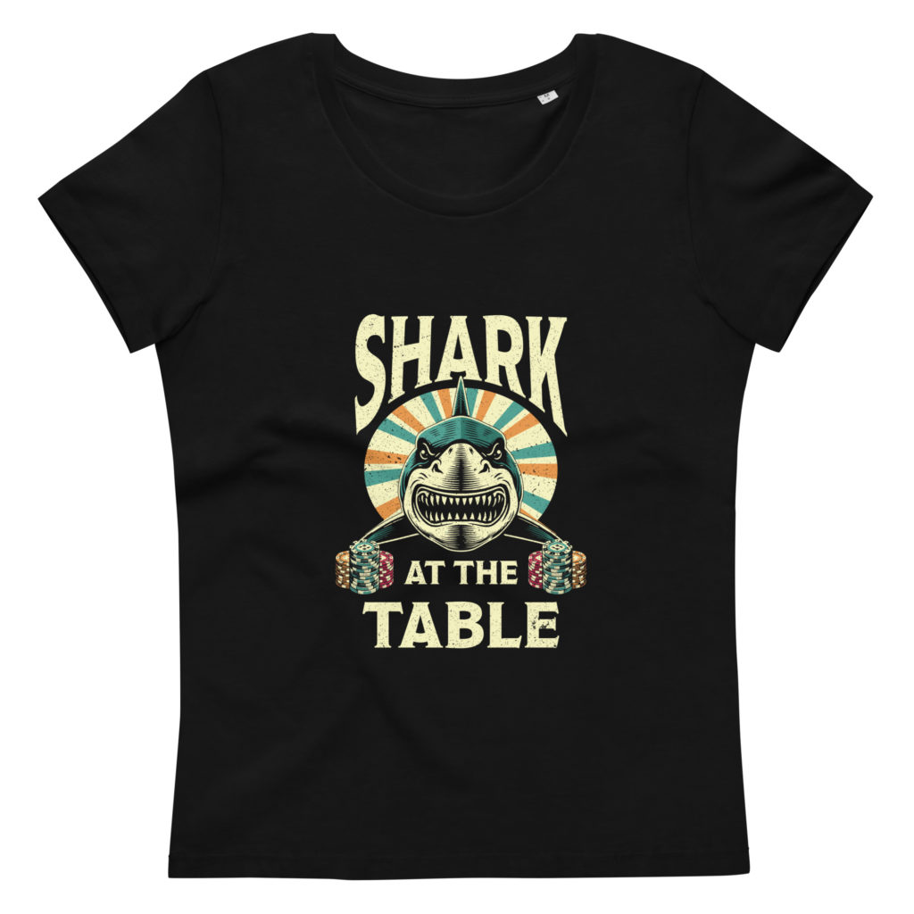 Womens fitted eco tee black front
