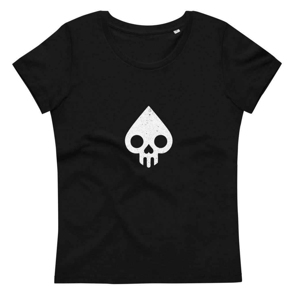 Womens fitted eco tee black front