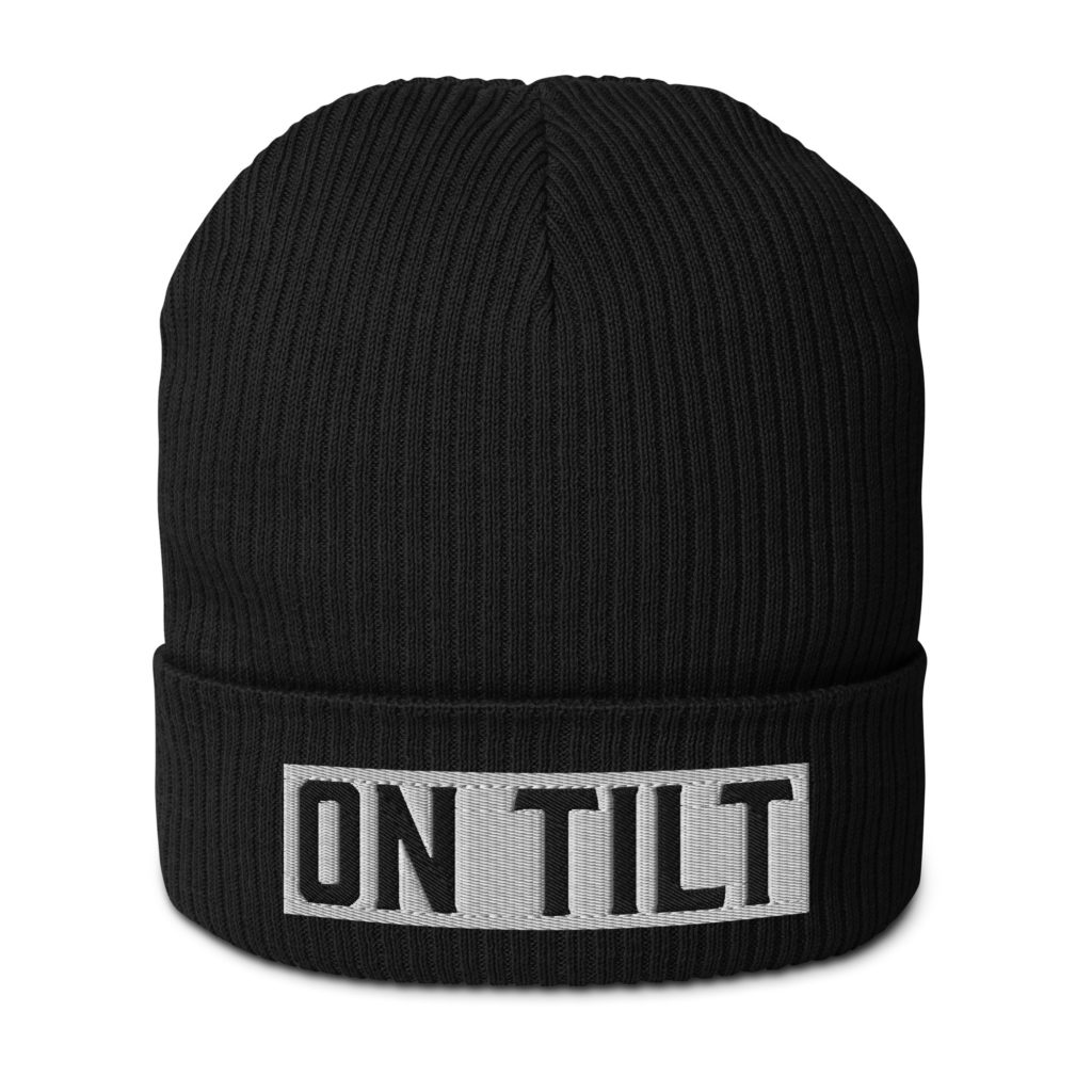 Organic ribbed beanie black front