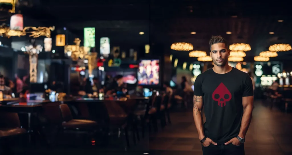 tshirt poker homme